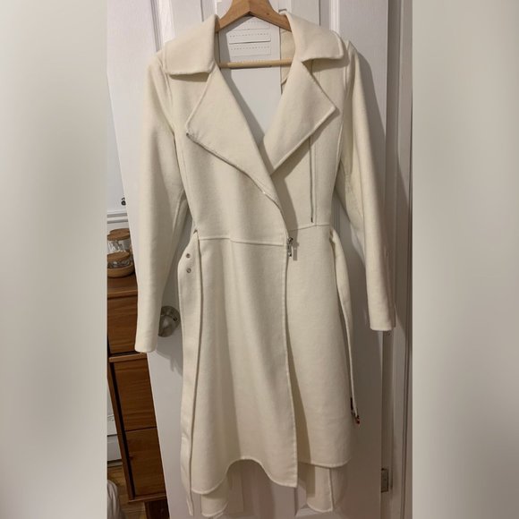 BCBGMaxAzria White Belted Coat - Picture 4 of 13